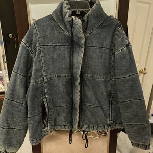 American Eagle Outfitters Womens Puffy Jean Jacket, NWOT, XL